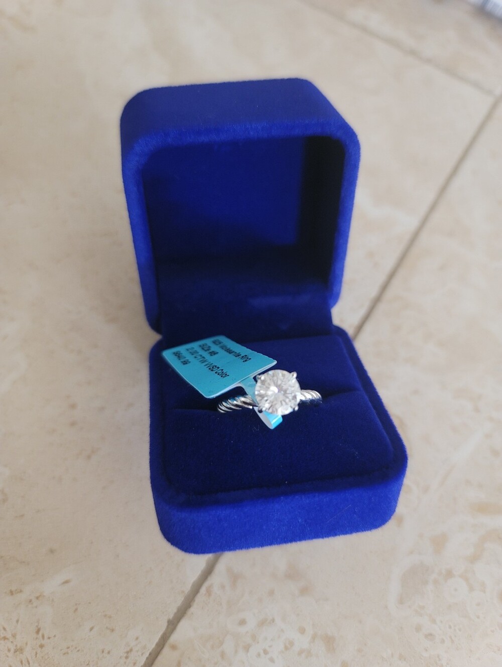 New .925 Sterling Silver Braided Moissanite Ring – 2.00 CTW VVSD Color, Size 8 ✨